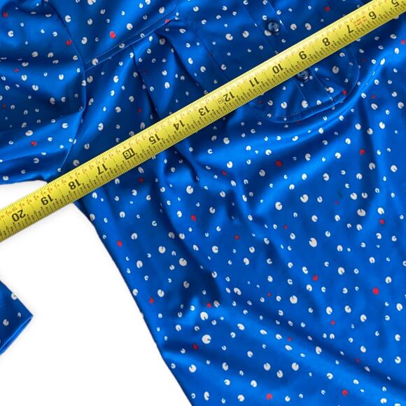 Vintage 70s Band Collar Henley Blouse - Picture 8 of 11